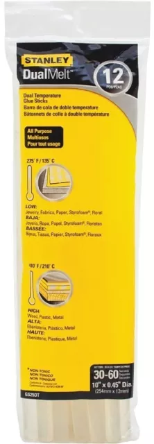 Stanley GS25DT Glue Stick, Resin Odor, Opaque, 12 pack