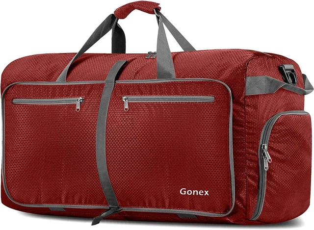 Gonex 40L 60L 80L 100L 150L Large Foldable Travel Duffle Bag with 100L, Red