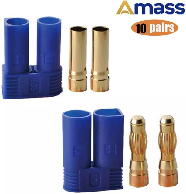 10 Pairs High Current Amass EC5 Connectors RC Plug 0 3/16in