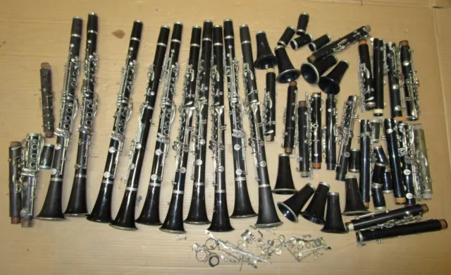Lot of Wood & Plastic Bb Clarinets & Parts Noblet Signet Bundy Vito Others!