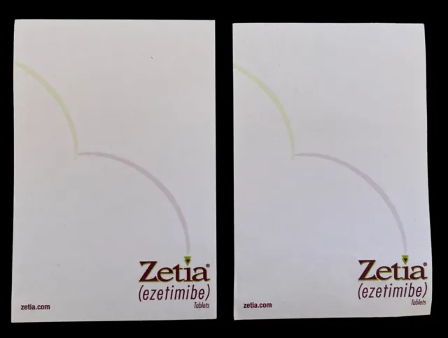 Pharmaceutical Swag 2 Zetia Note Pads & Drug Rep Scratch Pad Paper Merck Plough