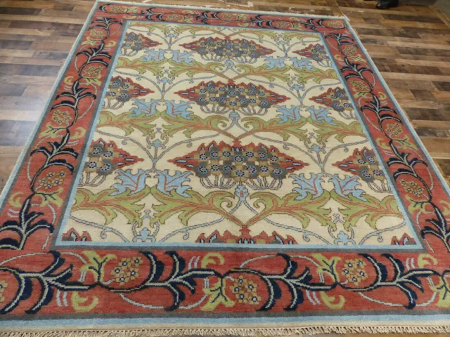 8'x10' New William Morris Hand Knotted wool Arts & crafts Oriental area rug