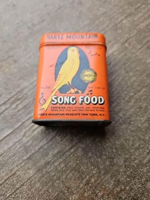 Vintage Hartz Mountain Song Food Bird Container GOOD CONDITION!