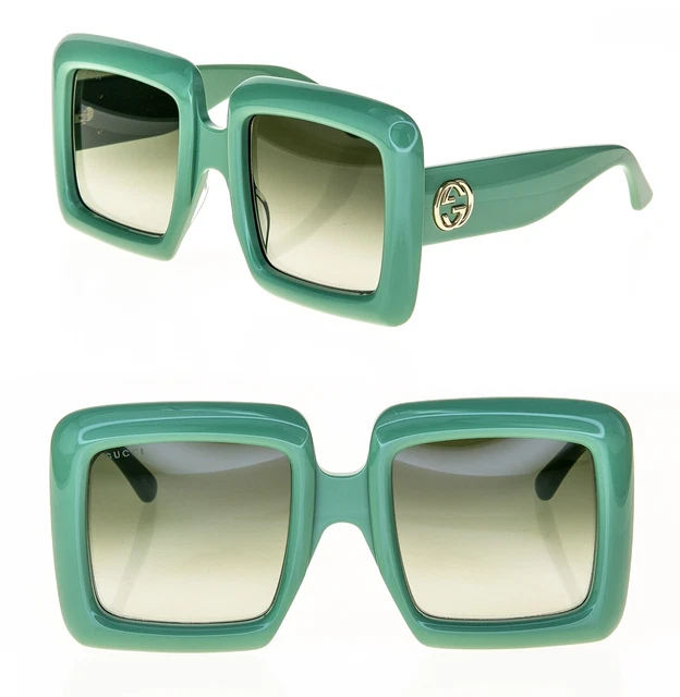 GUCCI 0783 GREEN Oversized Logo Square Gg0783S 004 Retro