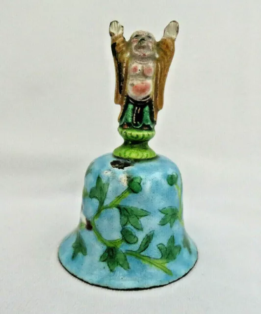 Antique Qing Chinese Enamel Bell ~ Taoist Immortal Figure