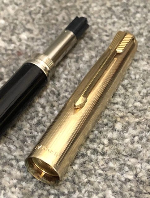 Superb Parker 51 Ballpoint Pen-Black-Rolled Gold Jewel Cap-England-Box