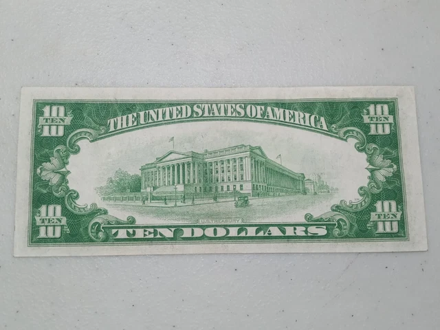 Nice 1934 $10 Ten Dollar Silver Certificate Note Blue Seal, A76 4