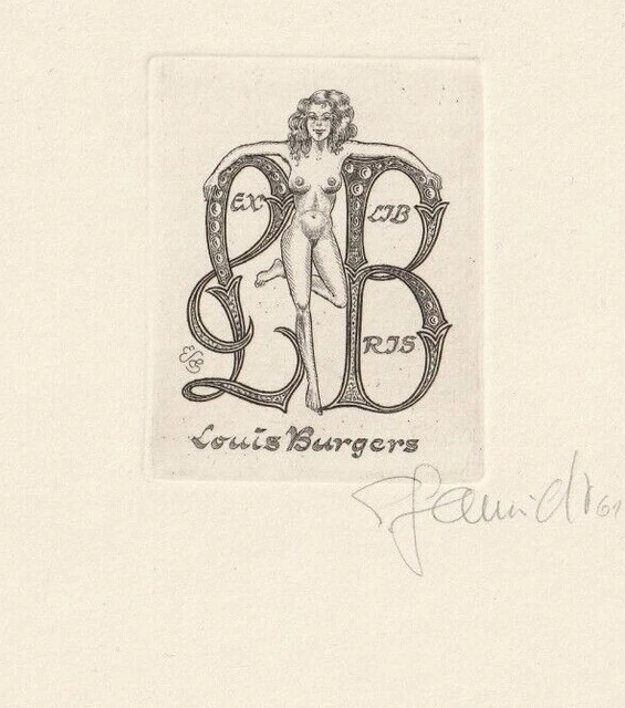 EUGEN SCHMIDT: Exlibris für Louis Burgers, Akt