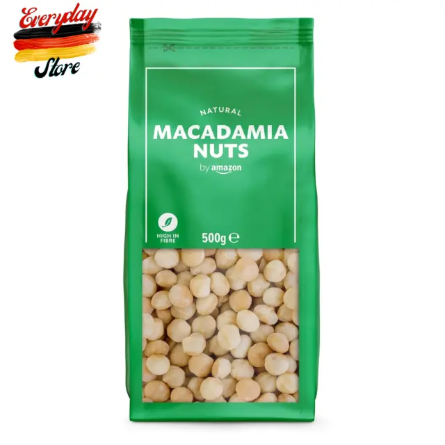 Marca de Amazon: nueces de macadamia Happy Belly, sin sal, 500G (paquete 1)