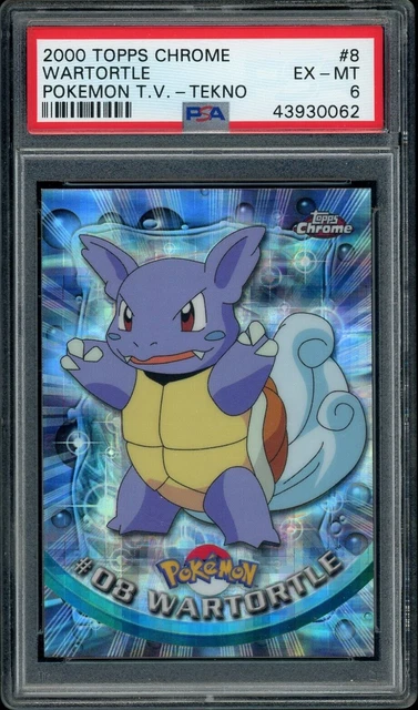 PSA 6 EX-MINT TEKNO Wartortle #8 (Topps Chrome Series 1) Holo Pokemon Card PSA 6 EX-MINT TEKNO Wartortle #8 (Topps Chrome Series 1) Holo Pokemon Card