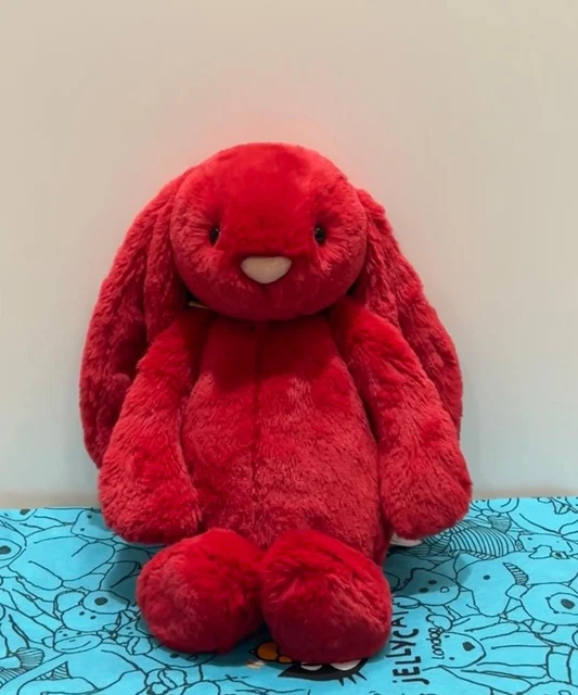 JELLYCAT RABBIT BAGS Plush Long Eared Red Rabbit Doll 30cm £13.55 ...