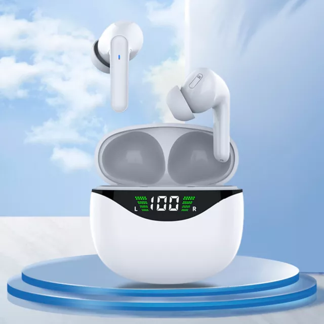 TWS Wireless Earphones Bluetooth-Compatible 5.1 Sport Gaming Headsets (White)