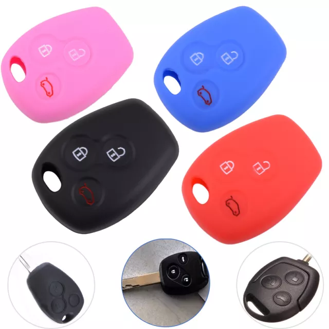 3-Button Remote Key Flip Case Silicone Cover fit for Renault Clio Kangoo Megane