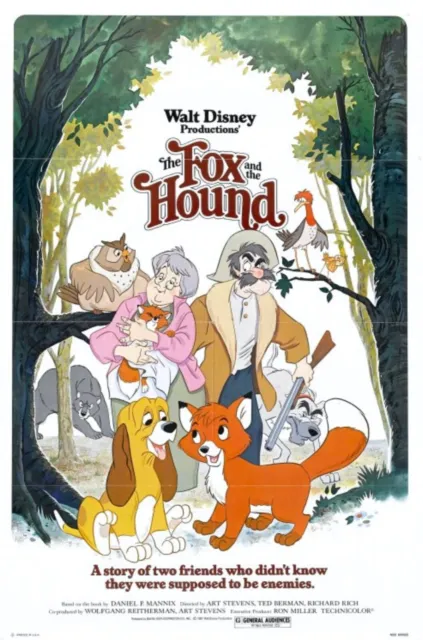 Walt Disney's The Fox & The Hound 1981 Rare Vintage Unmounted 35mm Film Cells