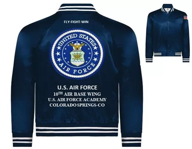 10Th Air Base Wing* U.s. Air Force Academy* Embroidered Satin Jacket(Back Only)