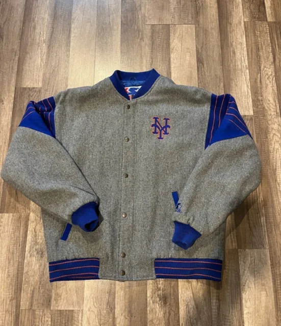 Vintage 90s NY Mets Wool Starter Jacket Size XL MLB Rare