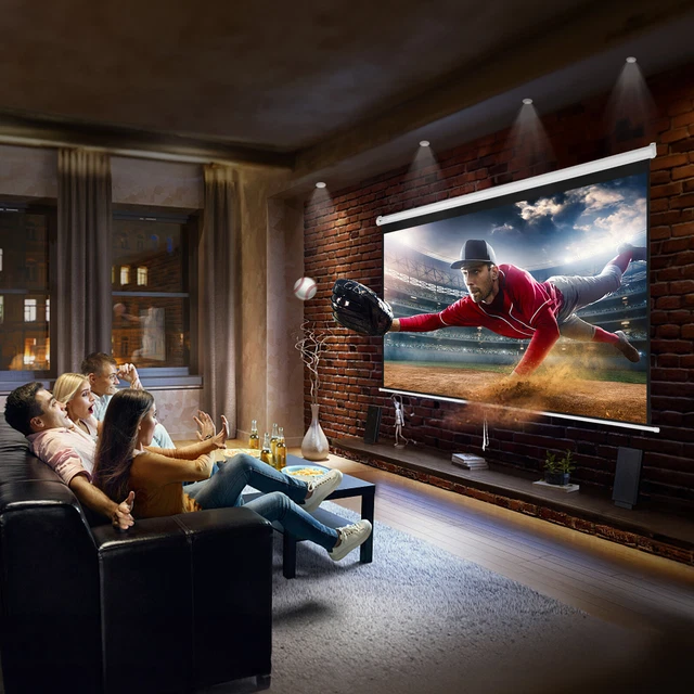 Écran De Projection Manuel 100 Pouces - Toile Enroulable 16:9 Avec Verrouillage