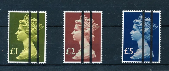 Francobolli formazione ufficio postale GB 1977 valori elevati £1, £2 e £5 nuovi di zecca