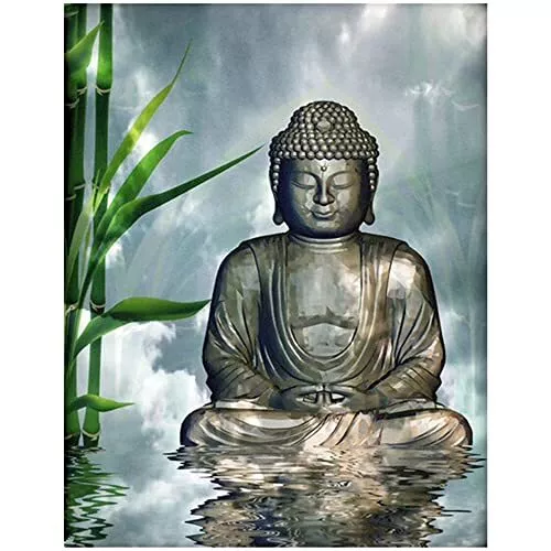 Square Drills Full Diamond Painting Quadratische Steine Buddha Meditation