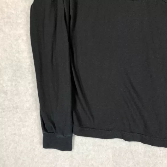 American Apparel Polo Shirt Adult Medium Black Long Sleeve Pocket USA MADE Mens 3