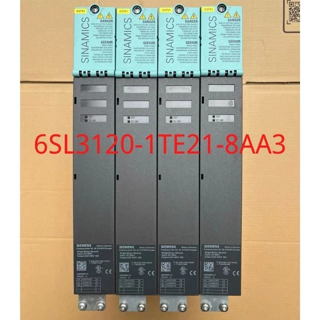 1 STÜCK 6SL3120-1TE21-8AA3 gebraucht SINAMICS S120 Einzelmotormodul 18 ...