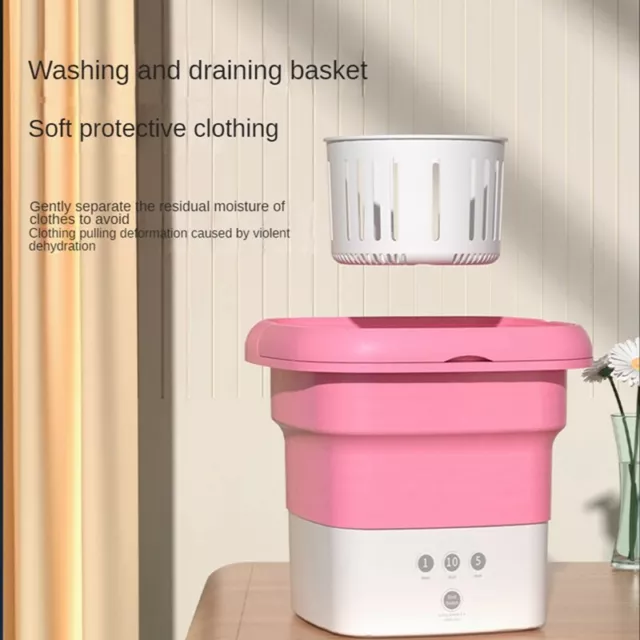 6L Mini lave-linge Portable pliable et automatique,machine à laver portable,Avec  fonction de déshydratation