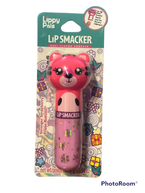 Lip Smacker Lippy Pals Lip Balm Stronger Strawberry Tiger, 0.14 oz.