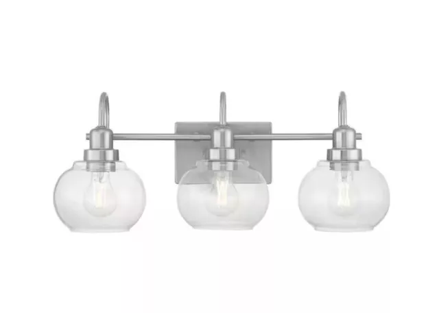 Halyn 23 in. 3-Light Brushed Nickel Bathroom Vanity Light