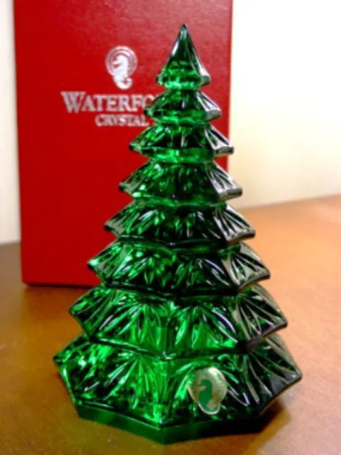 Waterford Crystal 6.5 Christmas Tree Sculpture CLEAR MINT Boxed MIB