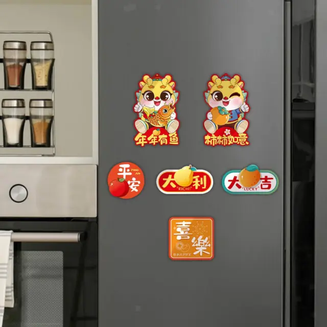 6 magneti da frigorifero per Capodanno cinese, ornamento per porta