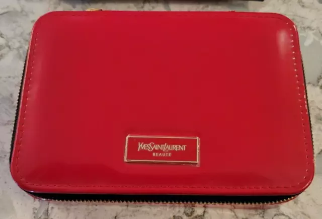 NEW YSL YVES Saint Laurent Beaute Pouch Cosmetic Bag Clutch Red Plus ...