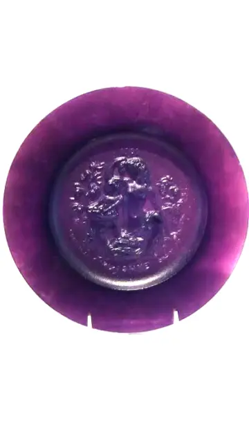 Daum French Crystal SEASONS Collector Plate Autome R. Corbin purple