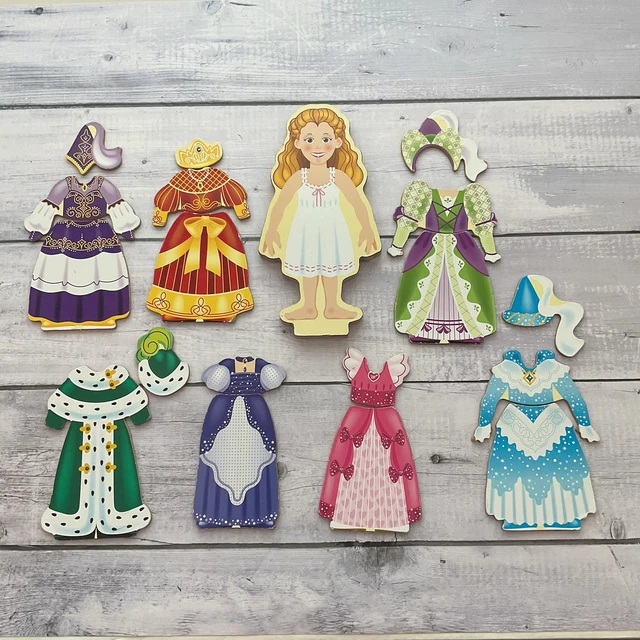 No Cut Fashion Doll Play Set Disney Princess Magnetic Dress Up Doll Figure  For Pretend Play Dress Up Toy