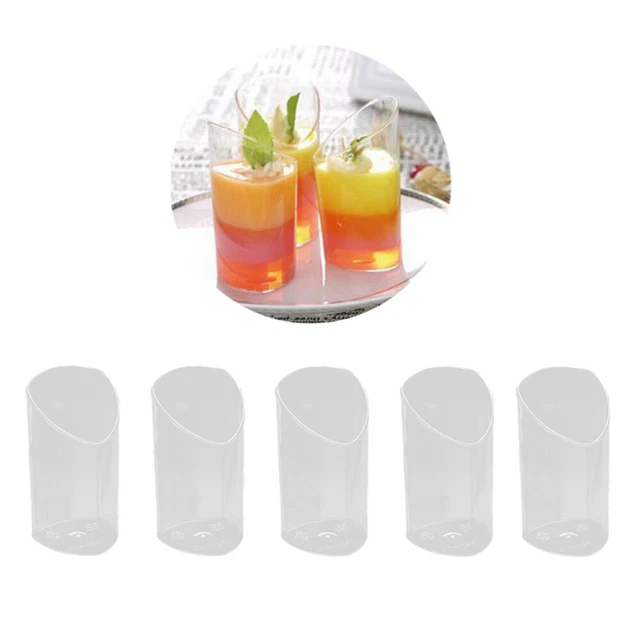 5 Stücke 80 ML Schräg Zylinder Mini Transparent Dessert Vorspeise Tassen Premium