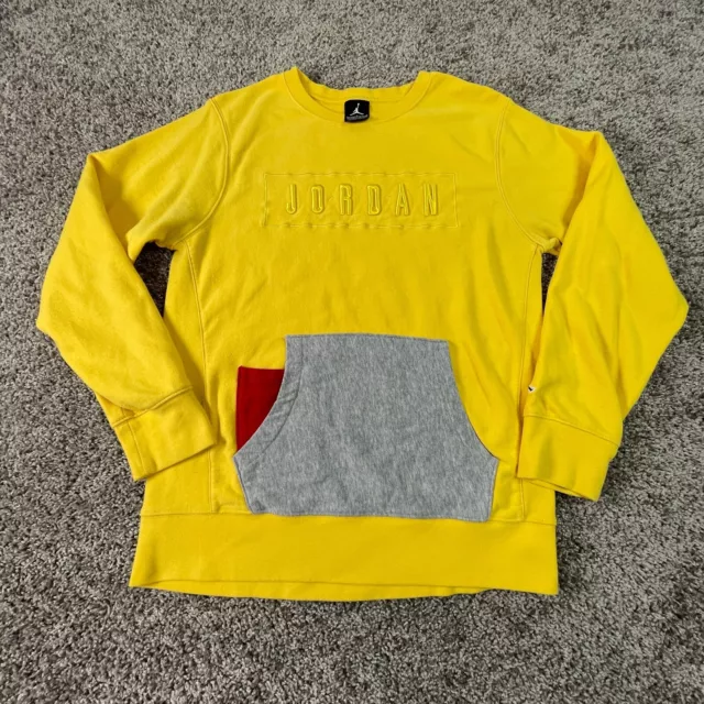 Air Jordan Sweater Boys Large Yellow Outdoors Sweatshirt Basketball Youth Kids