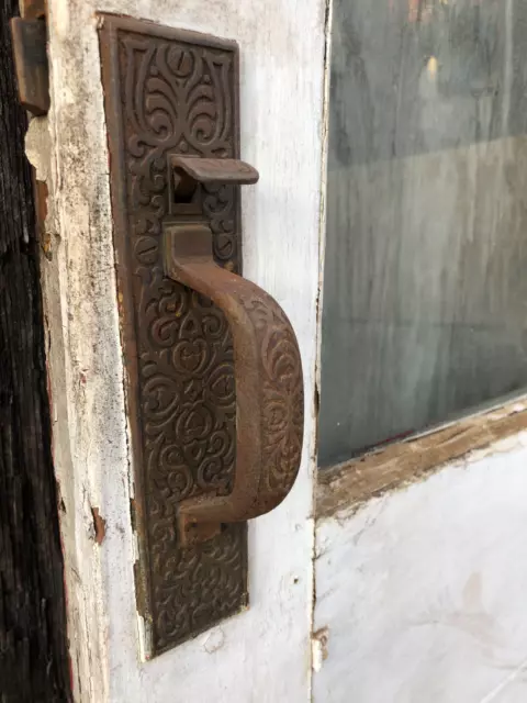 36x89" Antique Storefront Door with Original Eastlake Hardware, 2 1/8" thick 9