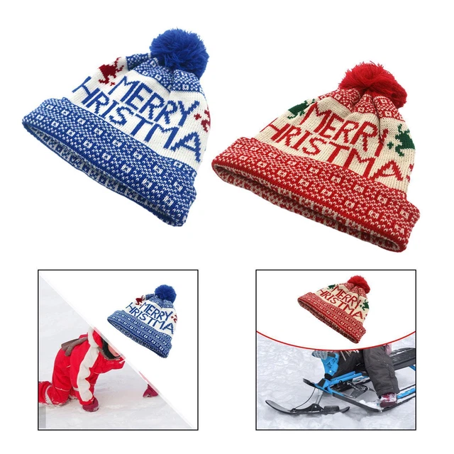 CHRISTMAS HAT KNITTED Xmas Winter Trendy Costume Accessory Wool Ball