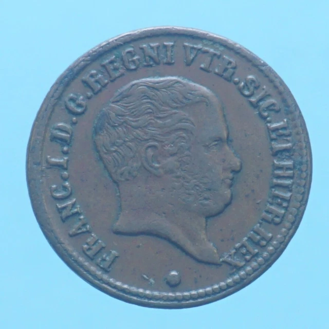 Napoli Francesco I Tornese 1827 Coin Cuoio Collezione Numismatica Napoli Francesco I Tornese 1827 Coin Cuoio Collezione Numismatica