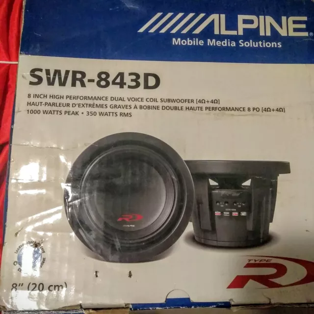 Alpine type R SWR-843D 8 inch Dual Voice Coil Subwoofer Car Audio