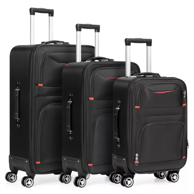 3 Piece Luggage Set Suitcase Expandable Spinner Softshell 20/24/28 in Travel Bag