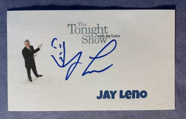 Signed Jay Leno Autographed Index 3X5 Card - The Tonight Show