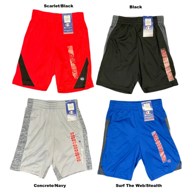 Champion Boys' Polyester Athletic Pull On Gym Shorts With Pockets