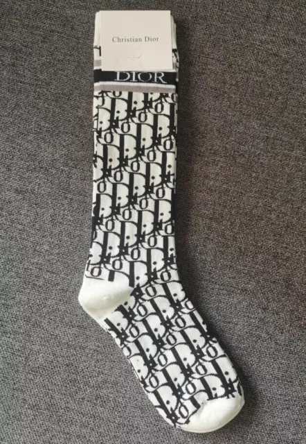 DIOR PATTERN BLACK-WHITE Women's cotton socks size M New $27.00 - PicClick