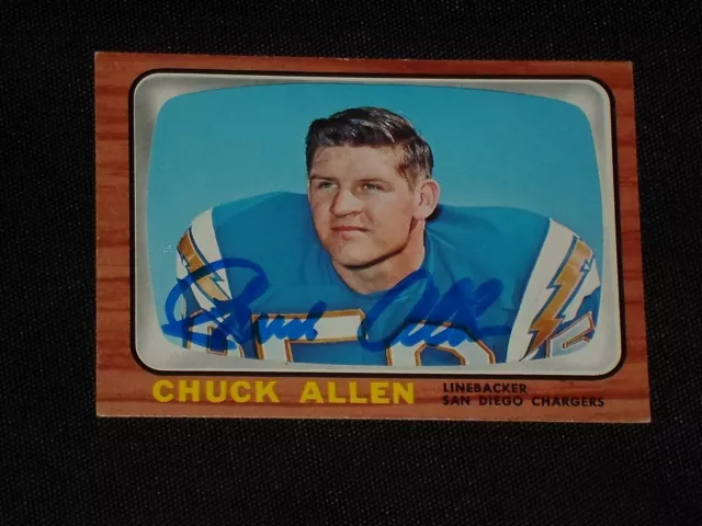 Chuck Allen 1966 Topps Signed Autographed Card #118 San Diego Chargers