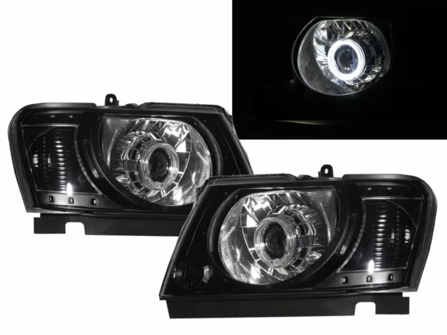 Patrol Safari Y61 2004-ON 5D Guide LED Halo Feux Avant Phare BK for NISSAN LHD