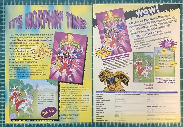 Power Rangers Reading Order VINTAGE MIGHTY MORPHIN Power Rangers Book Order Form Advertisement 1995 ...