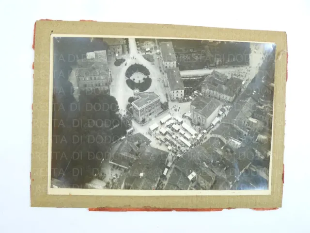 vecchia cartolina foto VINTAGE CASTELNOVO DI SOTTO RE FOTOGRAFIA AEREA 1929