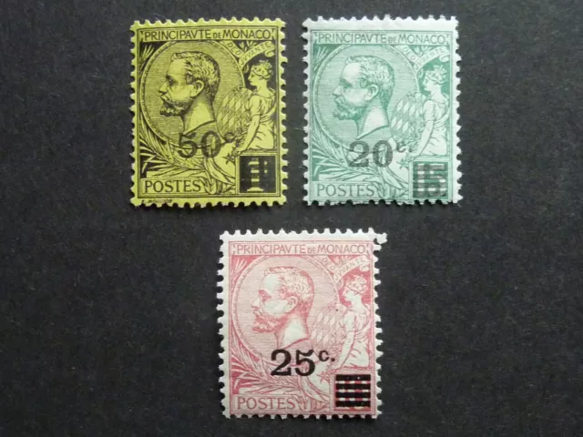 22 Q ]  Monaco - 1922 - Sg 51/52/53 - Mint/L/H