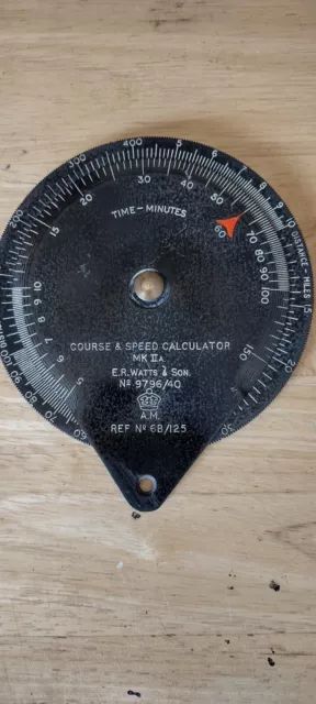 Vintage WW2 RAF Course & Speed Calculator  MKII A Ref 6B/125 1940.