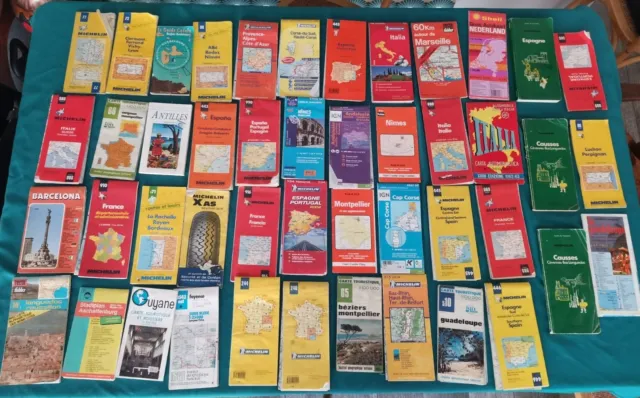 Gros Lot De 46 Cartes Routière/touristique - Michelin Et Autres